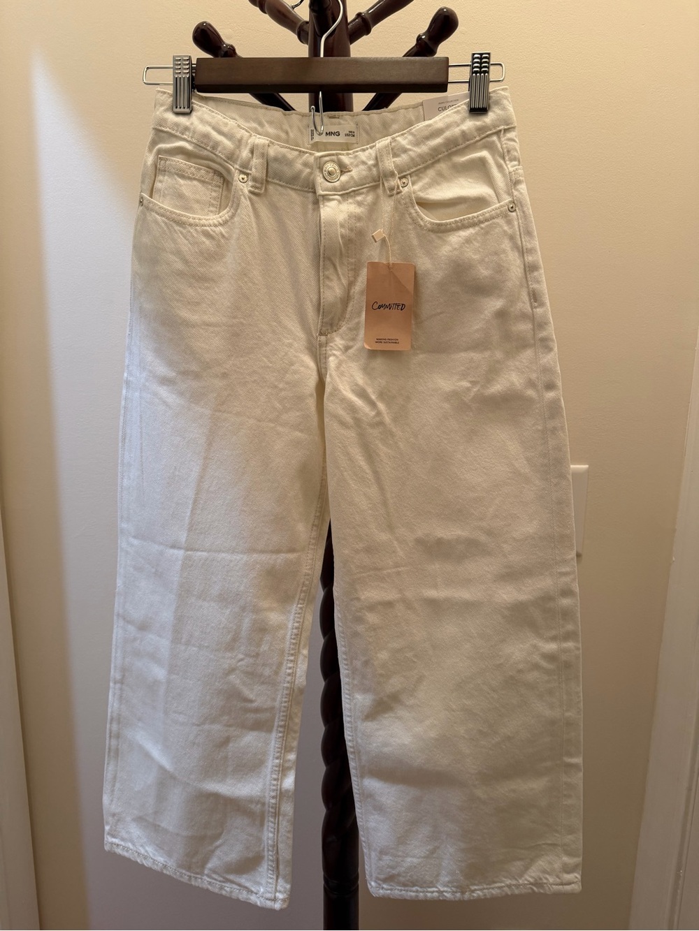 Mango Girl’s Wide-Leg White Jeans